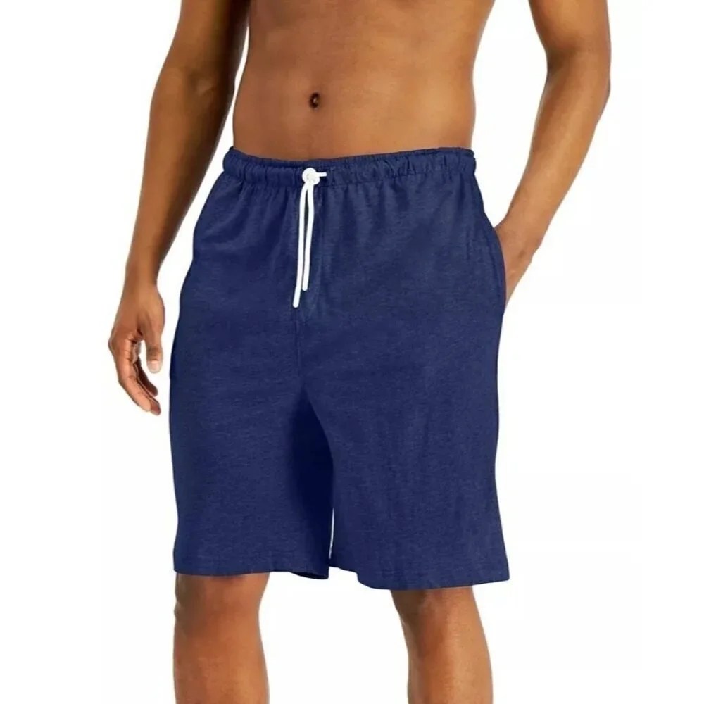 NEW! Club Room Sleep CR Pomp Blue 2 Piece Pajama Set Men's Small Shirt Shorts